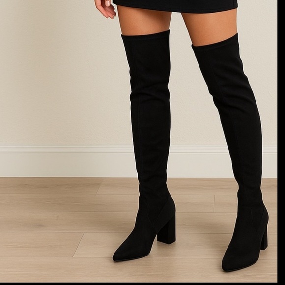 NWOT-Everley Elegant Black Over the Knee stretch Boots - Picture 7 of 7